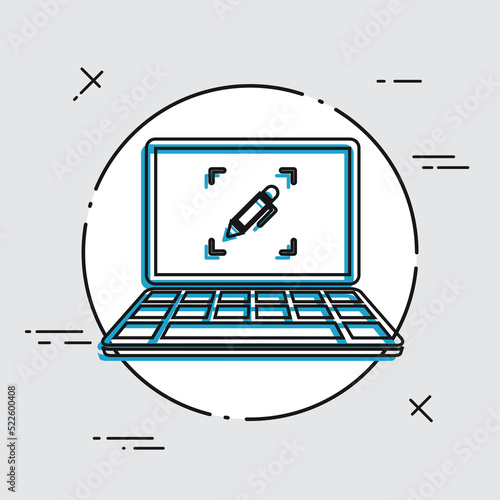 Customized computer services - Vector web icon