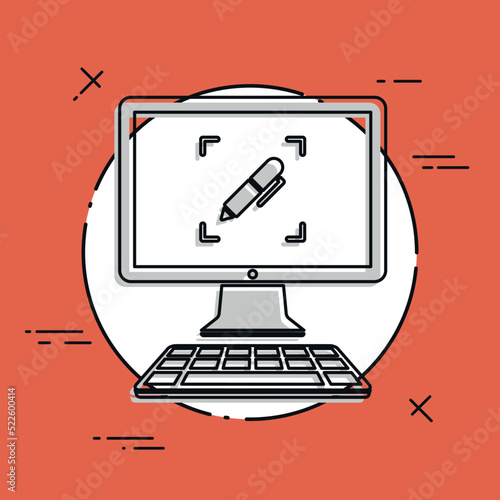 Customized computer services - Vector web icon
