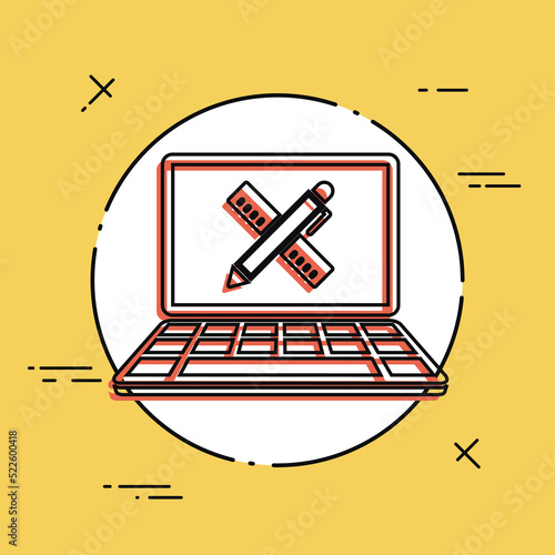Computer design project - Vector web flat icon