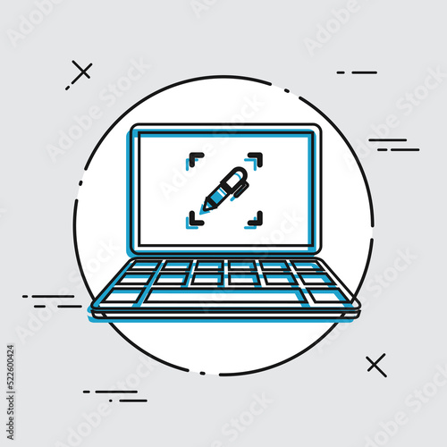 Customized computer services - Vector web icon