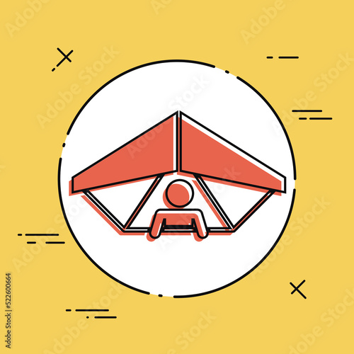 Hang glider concept - Minimal vector icon