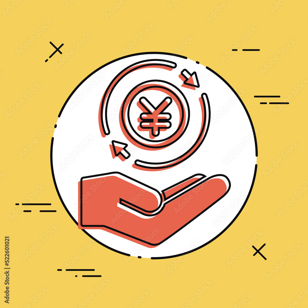 Money transfer service - Yen - Minimal icon Money transfer service - Yen - Minimal icon