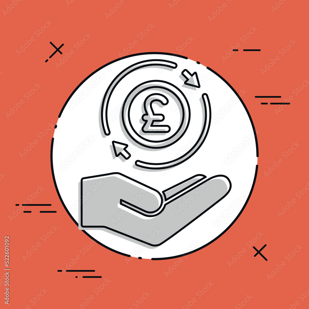 Money transfer service - Pound - Minimal icon Money transfer service - Pound - Minimal icon