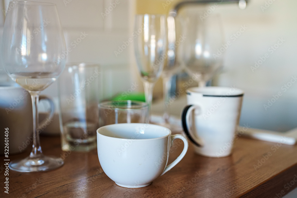 Unwashed dirty dishes after the holiday. Unwashed dirty dishes after the holiday.