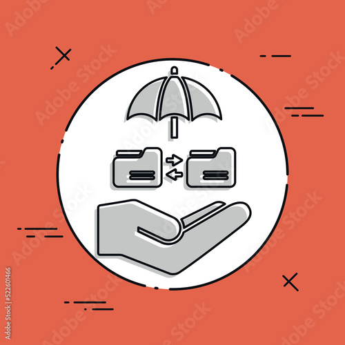Secure data transfer - Minimal vector icon
