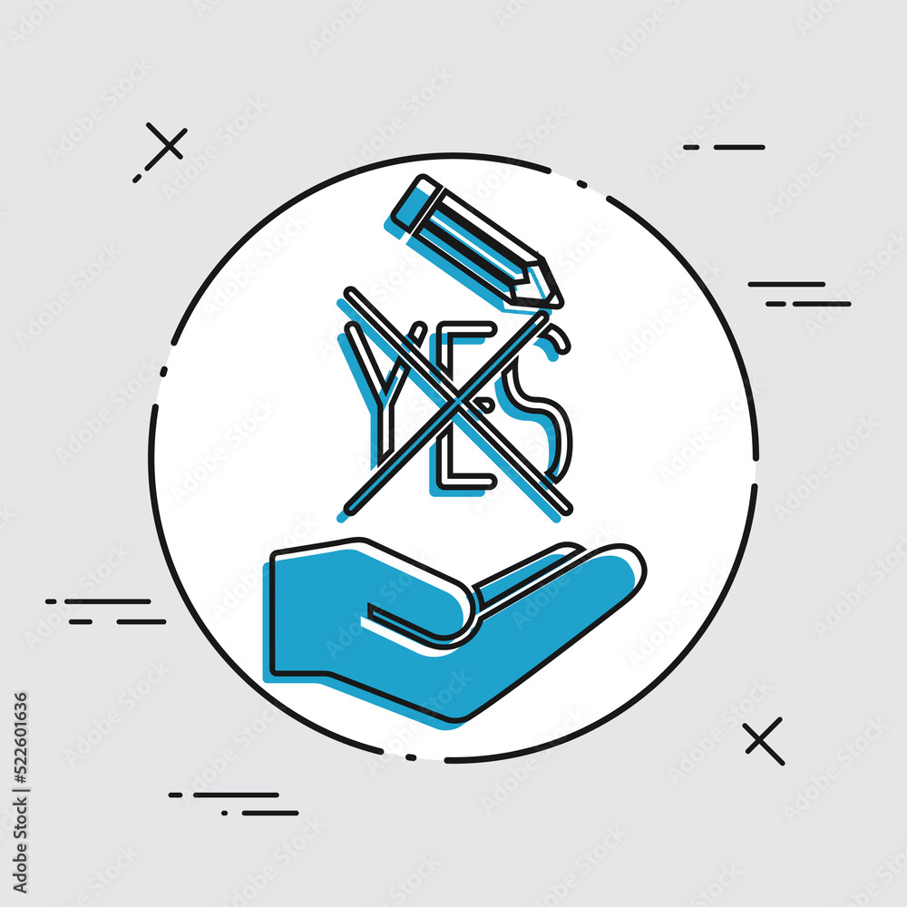 Fototapeta premium A pencil which marks the option 