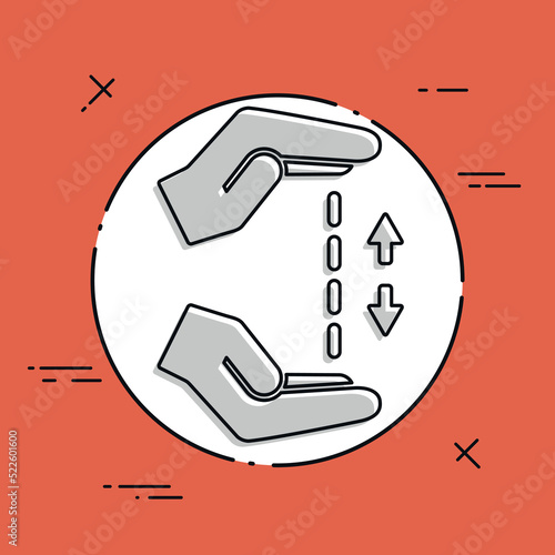 Hands in gesture of measuring - Vector minimal icon