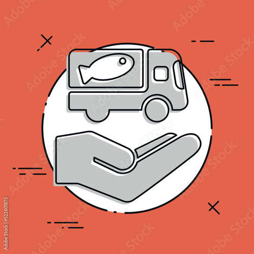 Food delivery service - Vector web icon