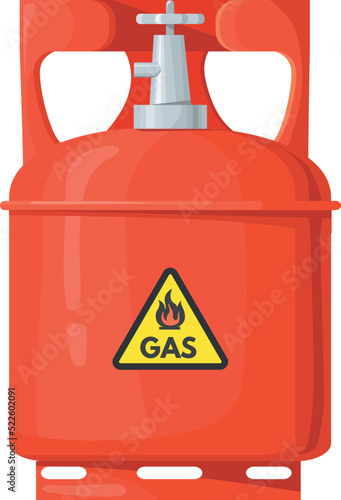 Gas container. Red flammable fuel cartoon icon