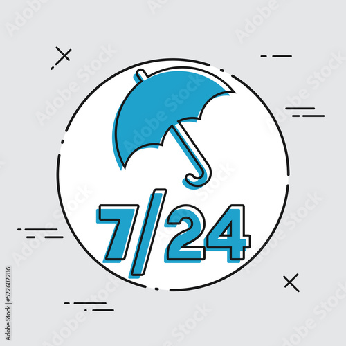 Steady protection services 24/7 - Vector web icon