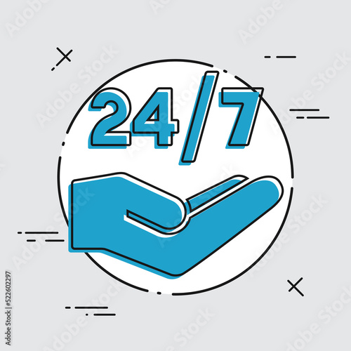 Steady services 24/7 - Vector web icon