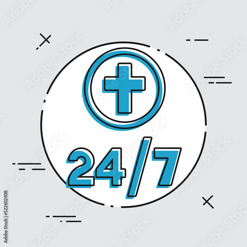 Religious services 24/7 - Vector web icon