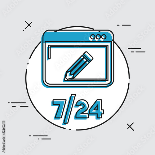 Customized web services 7/24 - Vector web icon