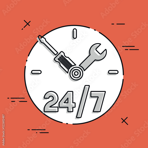 Full time technical assistance services - Vector web icon