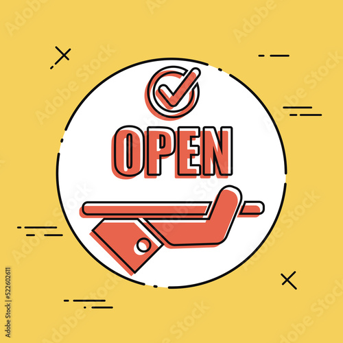 Full time open - Shop services 7/24 - Vector web icon