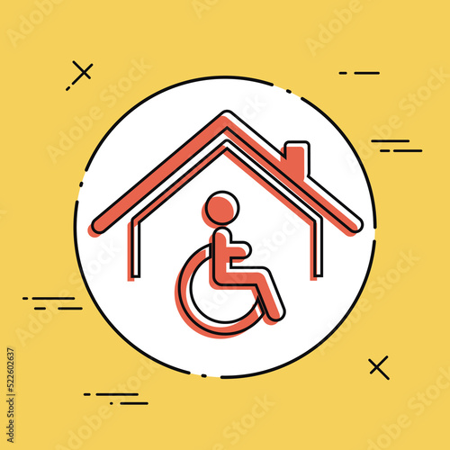 Residential handicap assistance - Vector web icon