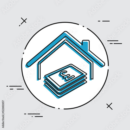 Real estate - Home cost - Vector web icon photo