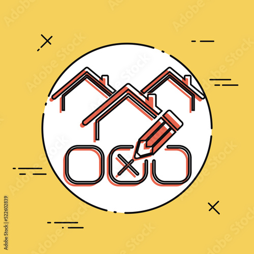 Choose the perfect house - Vector web icon