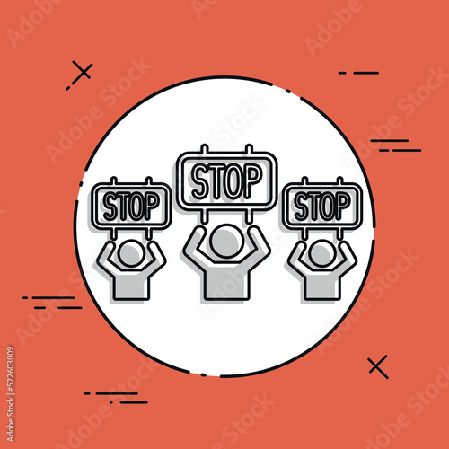 Protest for the stop - Vector web icon