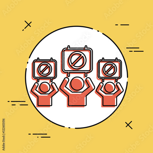 Protest for the stop - Vector web icon