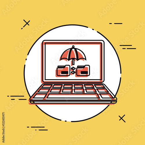 Protected data transfer - Vector web icon
