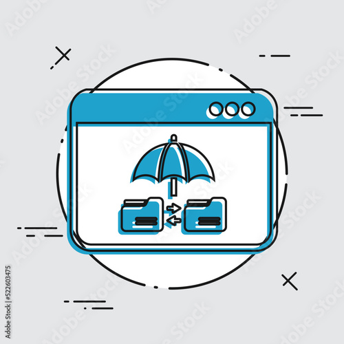 Protected data transfer - Vector web icon