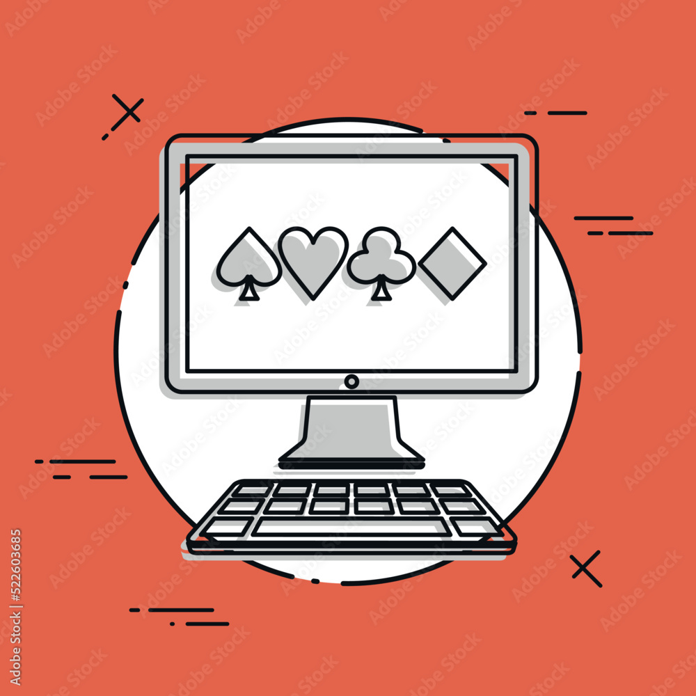 Poker online - Vector flat icon Poker online - Vector flat icon