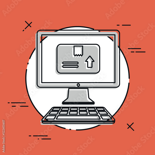 Delivery internet service - Vector flat icon