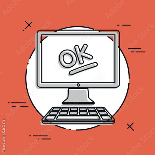Ok result - Approved application - Vector flat icon