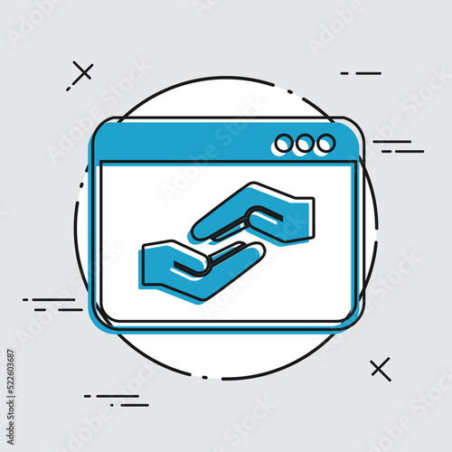 Website for help, support and charity - Vector flat icon