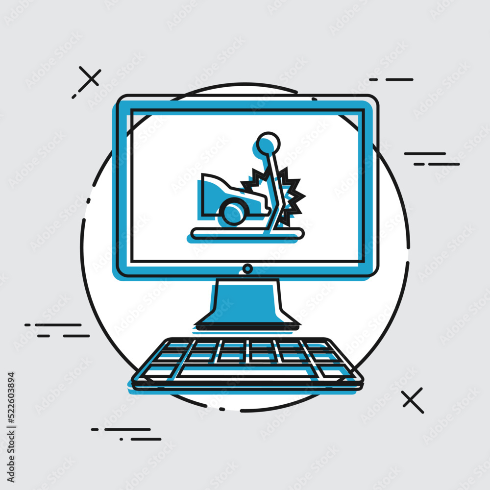 Car crash - Web assistance service - Vector flat icon Car crash - Web assistance service - Vector flat icon