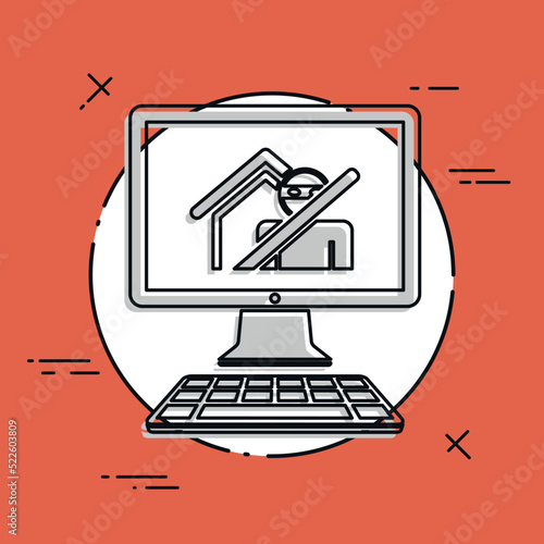 House protection application - Vector flat icon