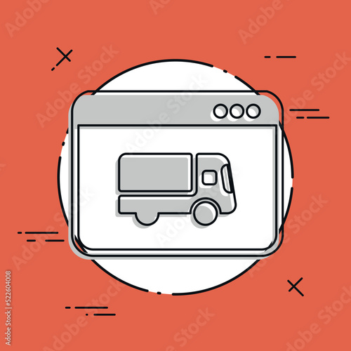 Home delivery - Internet buy - Vector flat icon