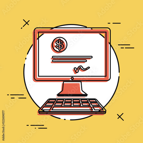 Financial document - USD - Vector flat icon