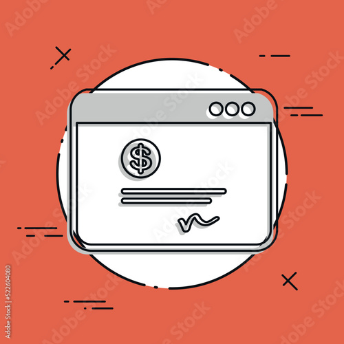 Financial document - USD - Vector flat icon