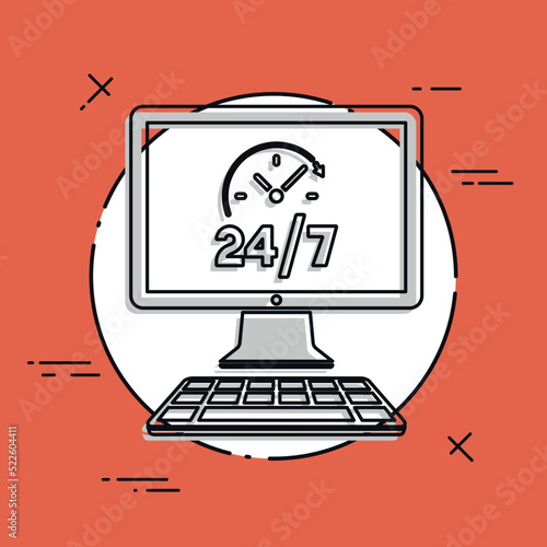 Everyday full time web services - Vector flat icon