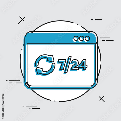 Daily full time updates - Vector flat icon