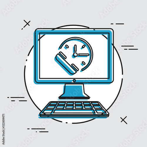 Call for appointment - Online services - Vector flat icon