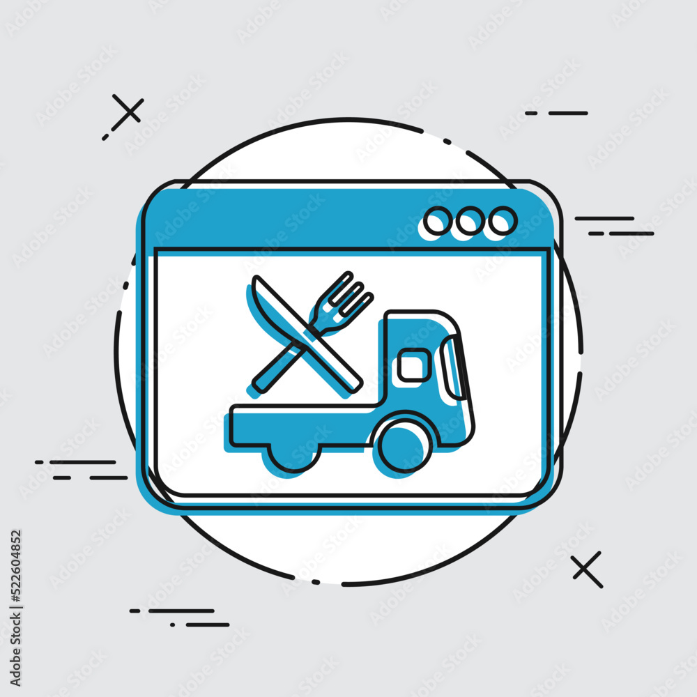 Fototapeta premium Online food shop - Delivery - Vector flat icon