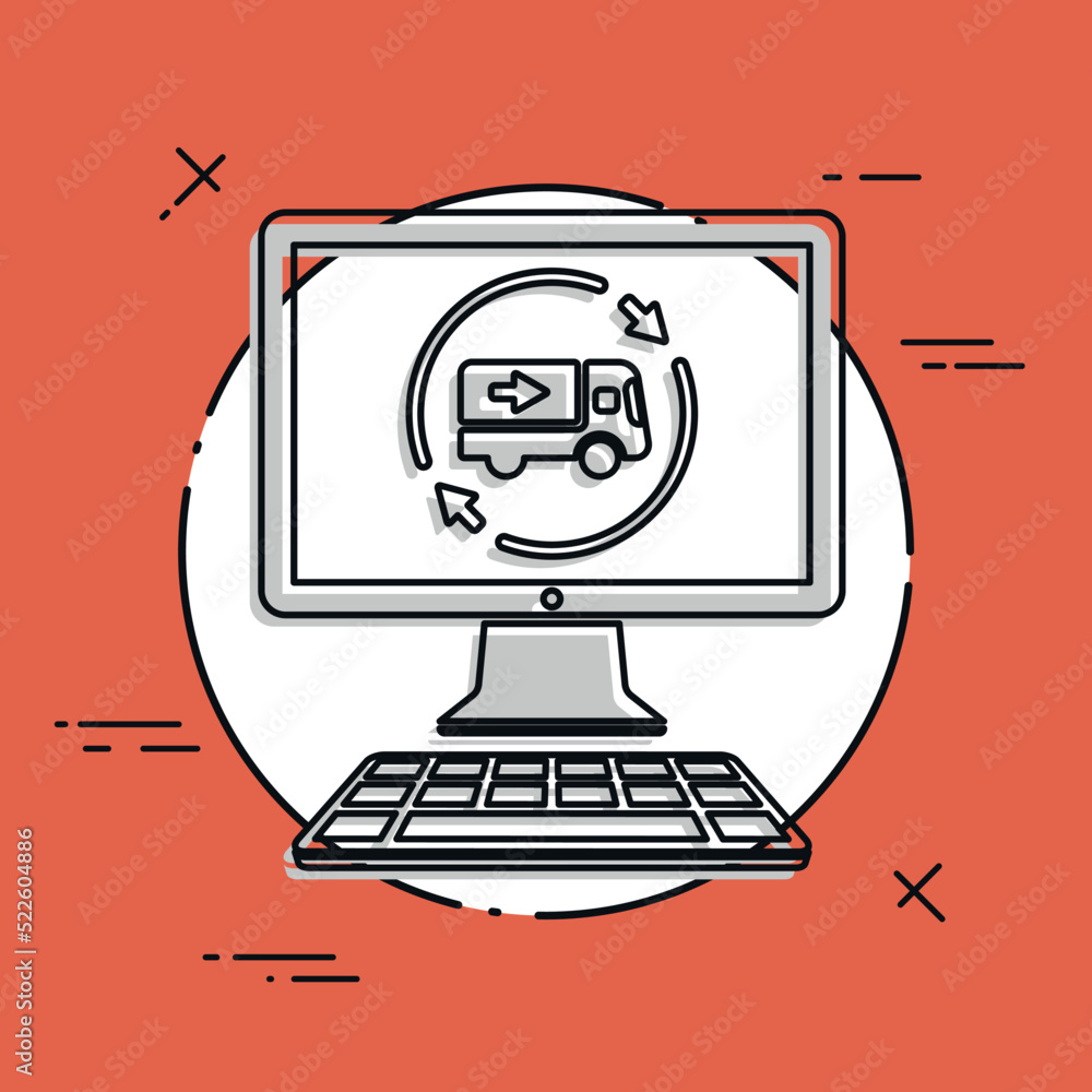 Transport full services - Vector flat icon Transport full services - Vector flat icon