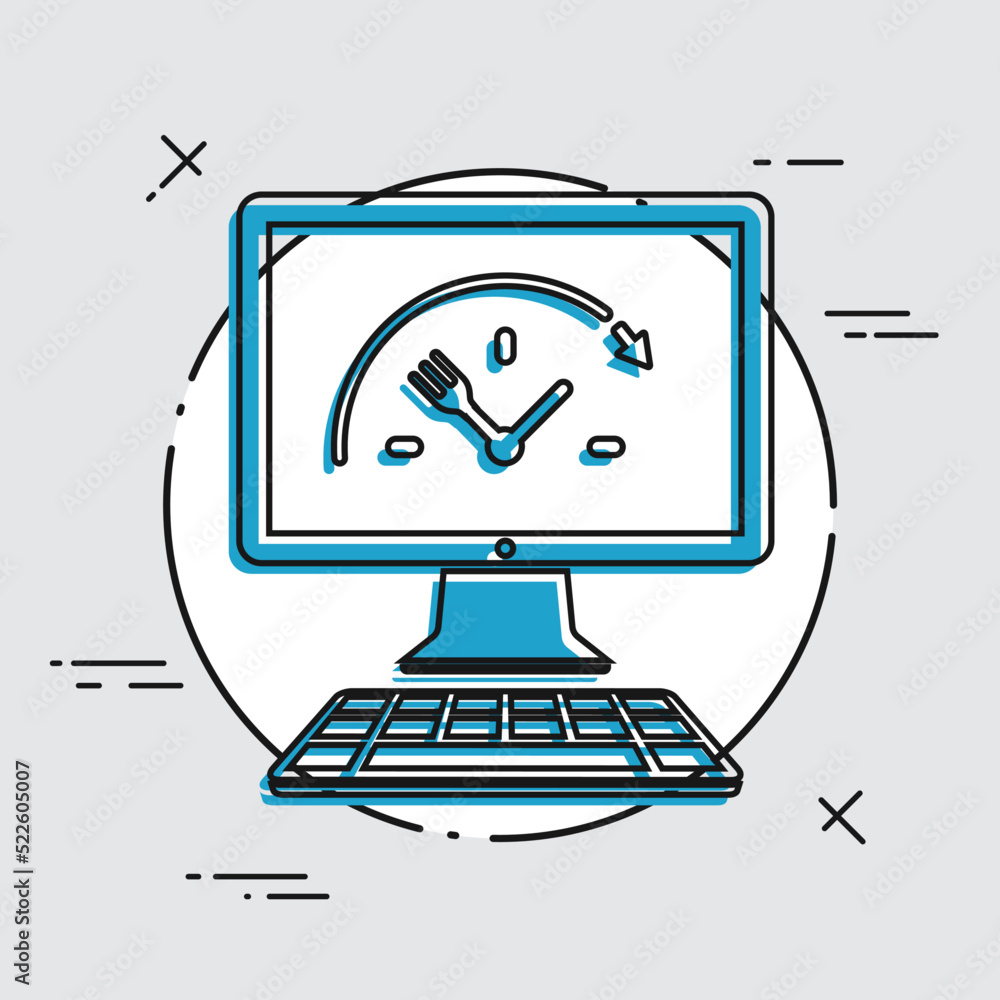 Online fooding services full time - Vector flat icon Online fooding services full time - Vector flat icon