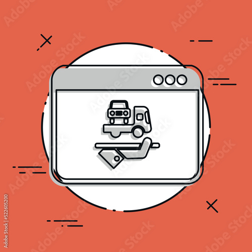 Car assistance online - Vector flat icon