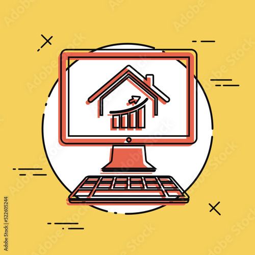 Earnings in the housing market - Vector flat icon