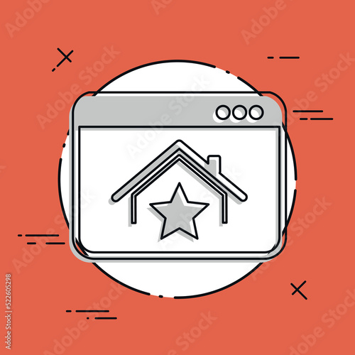 Online real estate - Favourite house - Vector flat icon