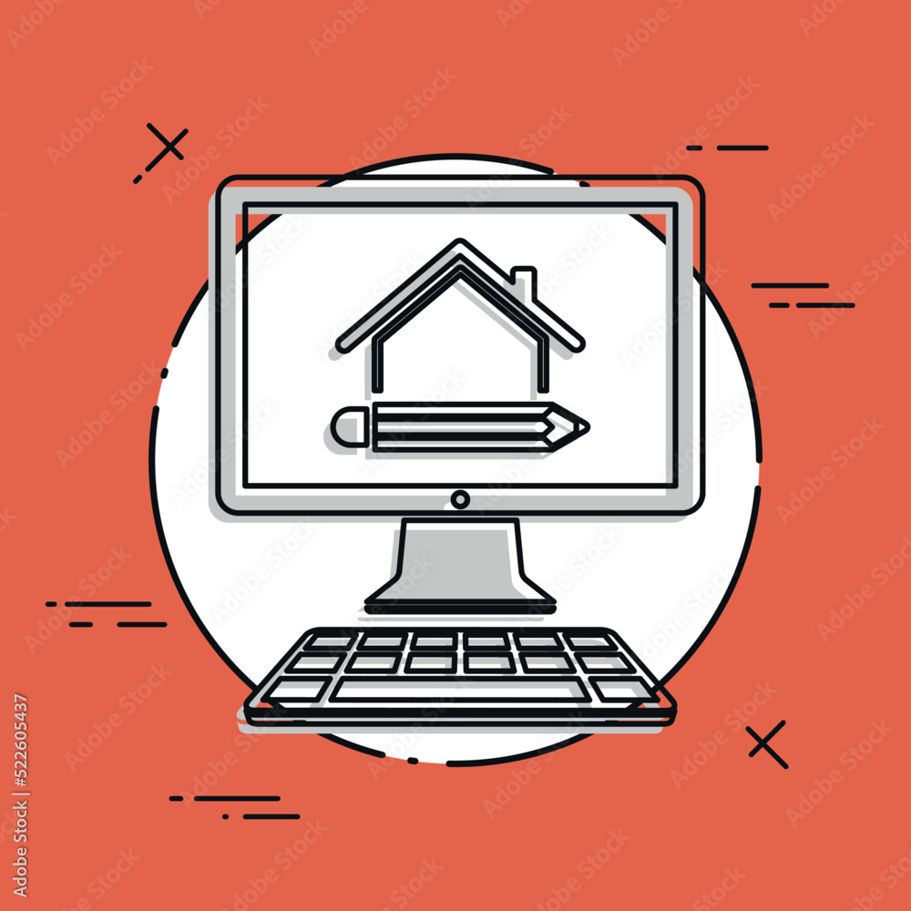 House design - Vector icon for computer website or application House design - Vector icon for computer website or application