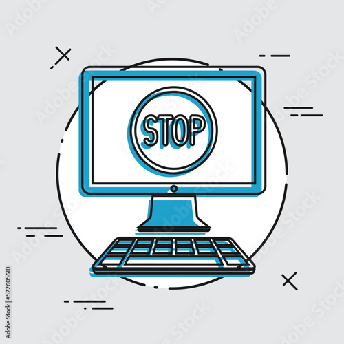Stop signal - Vector icon for computer website or application