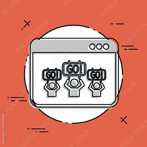 Supporters crowd - Vector icon for computer website or application photo