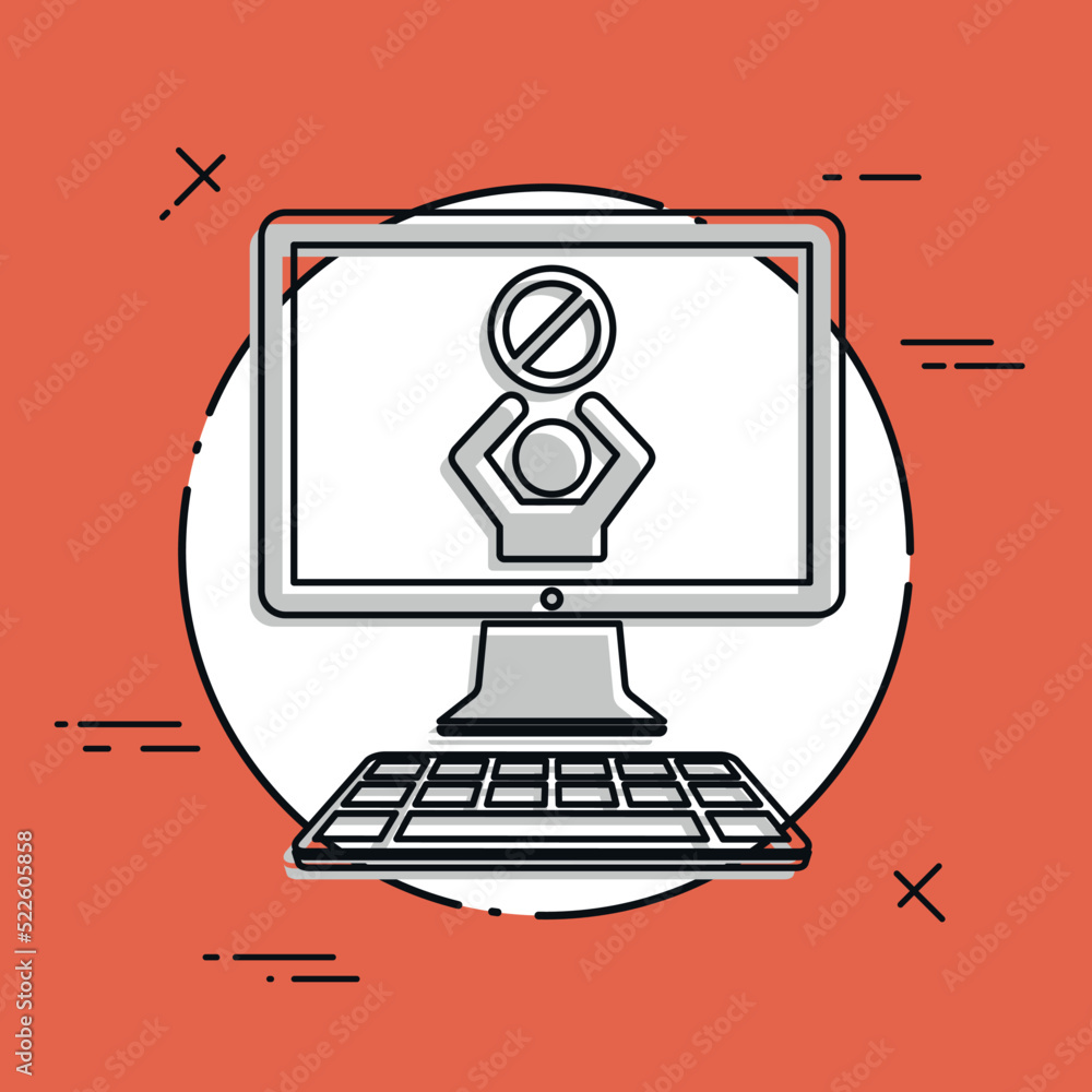 Prohibited page - Vector icon for computer website or application Prohibited page - Vector icon for computer website or application