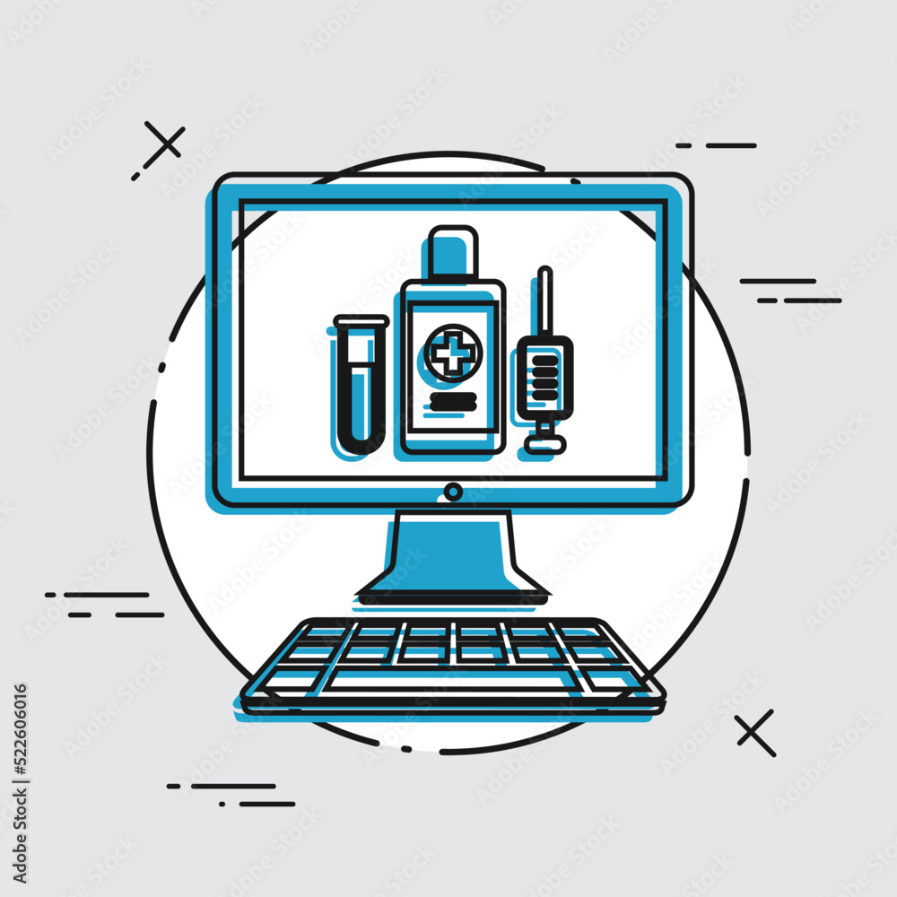 Medical digital page - Vector icon for computer website or application Medical digital page - Vector icon for computer website or application