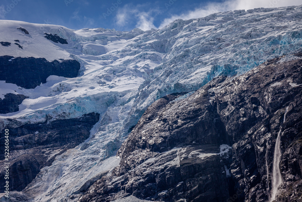 Briksdalsbreen arm of Jostedalsbreen glacier in Norway, Scandinavia